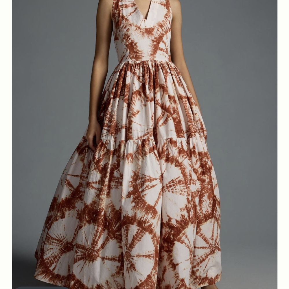 S/W/F Anthropology maxi v dress tie dye - Picture 4 of 16